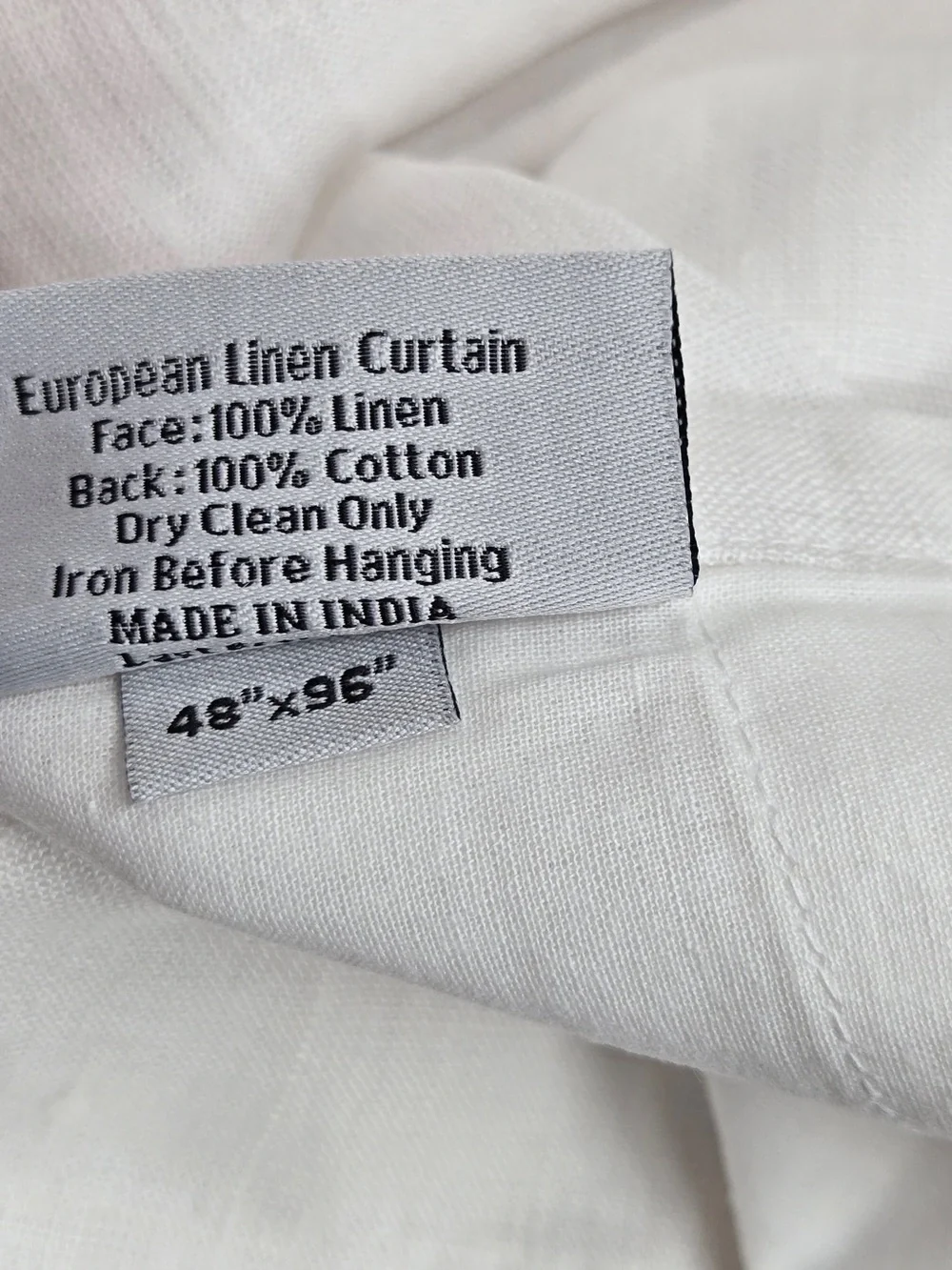 NWT QUINCE Set Of 2 48x96 European Linen Curtains White 9179